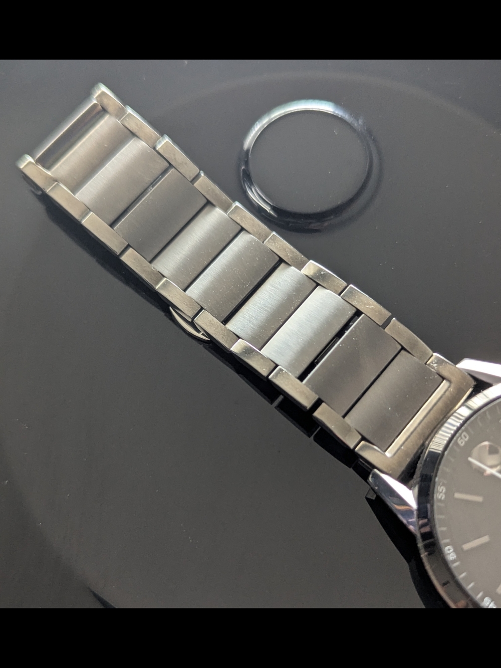 Movado Men's Black Dial Silver-Tone Bracelet Watch - Picture 5 of 16